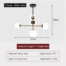 Axyaa Nordic Glass Chandelier LED Decorative Lighting for Living Room, Dining Room, and Bedroom