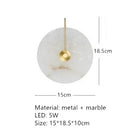 Axyaa Marble Circular LED Wall Lamp for Home Decor & Ambiance