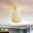 Axyaa Milky White Glass Cocoon Ceiling Light for Home Décor.