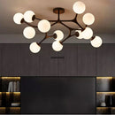 Axyaa Glass Ball Ceiling Chandelier for Home Decor Lighting