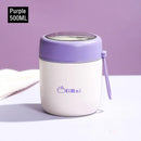 Axyaa Double-Layer Stainless Steel Thermal Lunch Box with Spoon and Bag
