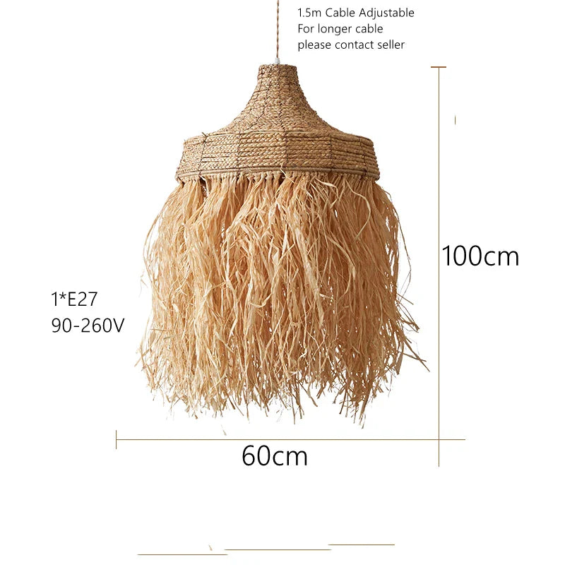 Axyaa Woven Rattan Grass Pendant Lamps - Handmade, Natural, Japanese-Inspired