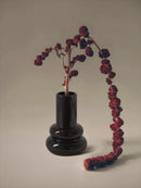 Axya Retro Black Ceramic Vase for Living Room Decor and Flower Arrangement