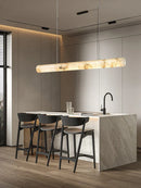 Spanish Marble Pendant Lamp by Axyaa: Cylinder Alabaster Hanging Light for Dining Table