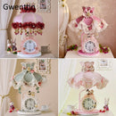 Axyaa Modern Princess Table Lamp with Clock for Children Bedroom Home Decor
