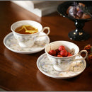 Axyaa Nordic Lace Coffee Mug and Saucers - Vintage Floral Ceramic Teacup