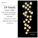 Axyaa Glass Ball LED Ceiling Chandelier for Modern Luxury Home Decor