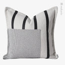 Axyaa Modern Living Room Sofa Pillow with Black and White Stitched Cushion