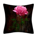 Retro Floral Linen Pillow Cover Abstract Art Decor for Living Room Sofa by Axyaa