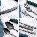 Axyaa Stainless Steel Black Cutlery Set - Elegant Dinnerware Mirror Knife Fork Spoon