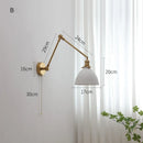 Axyaa Copper Swing Arm LED Wall Sconce Up And Down Ceramic Lampshade