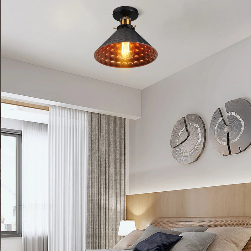 Axya Retro Ceiling Light Industrial Flush Mount Lampshade for Home Decor