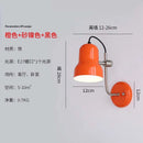 Axyaa Medieval Red/Orange LED Wall Lamp: Adjustable Iron Art for Bedroom Study Reading