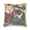 Axyaa Corgi Daily Life Linen Pillow Cover 45*45cm