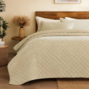 Axyaa Velvet Quilt King Size Bedding Set - Reversible Luxury Lightweight Comforter