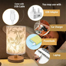 Axyaa Wooden Base LED Table Lamp - Nordic Style Bedside Lighting