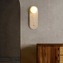 Axyaa LED Wall Light: Modern Nordic Yellow Travertine Glass Bedside Lamp