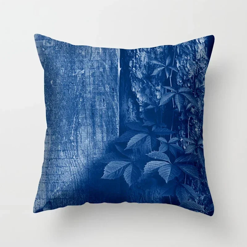 Blue Pattern Cushion Cover 45*45cm Pillowcase for Bedroom Sofa Home Decor by Axyaa