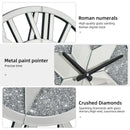 Axyaa 60CM Round Mirrored Wall Clock with Beveled Roman Numerals - Elegant Skeleton Design