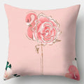 Axyaa Flamingo Sofa Pillow Cover 45cmX45cm Square Cushion Case Boho Style