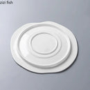 Axyaa White Bead Ceramic Plate - Steak, Pasta, Dessert, Molecular Cuisine Tableware