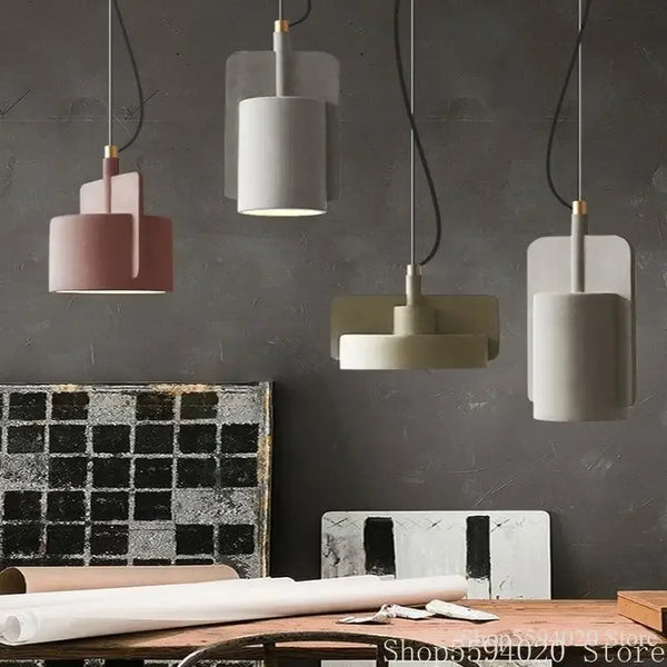 Axyaa Retro Industrial Cement Pendant Lamp for Coffee Shop Counter Home Decor
