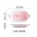 Axyaa Ceramic Dining Set: Plate, Bowl, Bowl, Mug - Pink Strawberry Theme