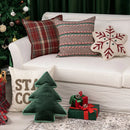Axyaa Christmas New Year Plaid Cotton Pillowcase Set