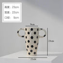 Axyaa Wave Point Ceramic Double Ear Vase: Elegant Decorative Vase for Flowers & Hydroponics