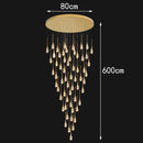Axyaa Crystal Chandelier Stair Pendant Lamp Living Room Interior Lighting