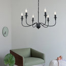 Axyaa LED Black Iron Chandelier for Home Decor and Lighting