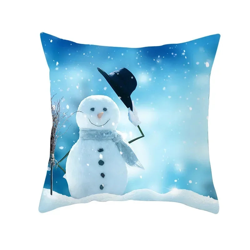 Snowman Pillow Cover Winter Home Decor Cushion Covers by Axyaa