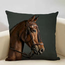 Axyaa Horse Pattern Cushion Cover 45x45cm Linen for Home Living Room Art Decoration