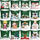 Cute Santa Claus Snowman Print Pillowcase for Axyaa Christmas Party Decor