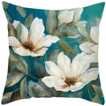 Luxurious Blue Bird Floral Pillowcase by Axyaa - 45x45cm Square Decor for Home & Office