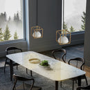 Axyaa Vintage Green Gold Cage LED Pendant Lamps for Bedroom and Living Room