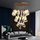 Axyaa Luxury Acrylic Leaf LED Chandelier Dimmable Pendant Light