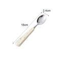 Axyaa Cute Wind Ceramic Handle Stainless Steel Tableware Set