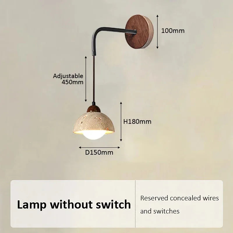 Axyaa Wabi Sabi Stone Table LED Wall Lamp for Modern Home Decor