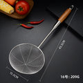 Axyaa Stainless Steel Colander with Wooden Handle for Noodles, Fries & Sifting