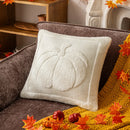 Axyaa Halloween Pumpkin Plush Pillowcase Double-Sided Cushion Cover - 50x50cm