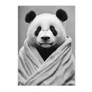 Axyaa Cute Panda Newspaper Wall Art for Bathroom Decor
