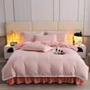 Axyaa High-End Jacquard Milk Fleece Winter 4-Piece Bed Set