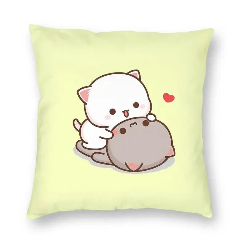 Axyaa Bedroom Living Room Couple Cute Cat Fishing Goma Federa Decor Set