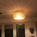 Axyaa Bamboo Woven Pendant Lamp - Natural Rattan Core LED Chandelier