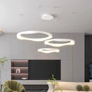 Axyaa Modern LED Pendant Lights - Minimalist Black/White Chandeliers for Living, Dining, Office