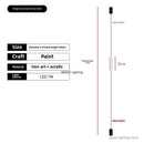 Axyaa LED Floor Lamp Acrylic Long Line Light Black Modern Minimalism Bedroom Decor