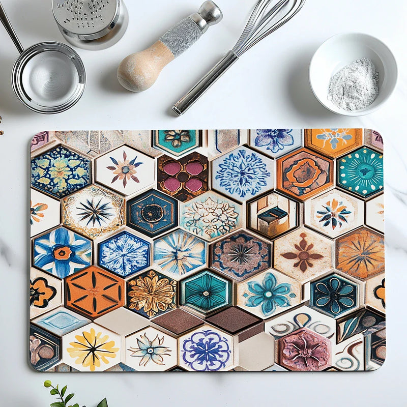 Axyaa Christmas Kitchen Draining Mat: Absorbent, Quick Dry, Antiskid Pad for Tableware