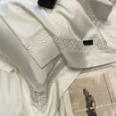 Axyaa Hollow-carved Queen Bedding Set in Lyocell with Cotton Sheets - High End Quality