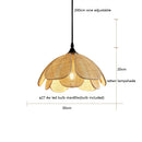 Axyaa Musa Hemp LED Pendant Light: Japanese Style Flower Lamp for Bedroom & Living Room